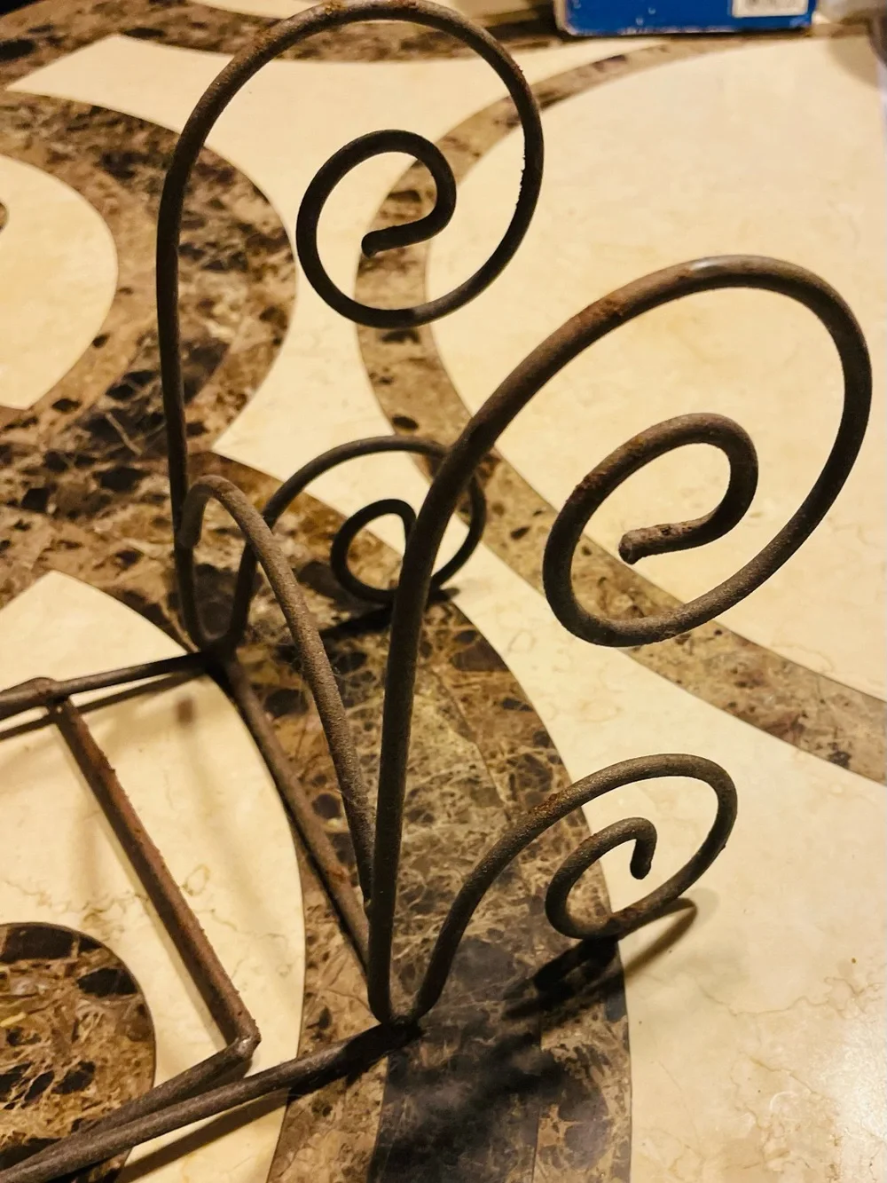 Elegant Pottery Barn metal wine rack (six bottles) & matching book ends.